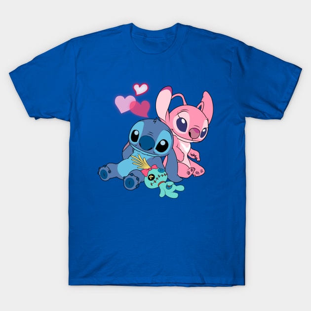 Stitch & Angel 2 T-Shirt by Nykos